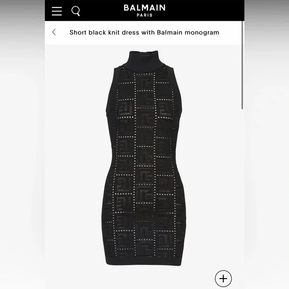 Balmain | Dresses | Balmain Knit Black Monogram Dress | Poshmark